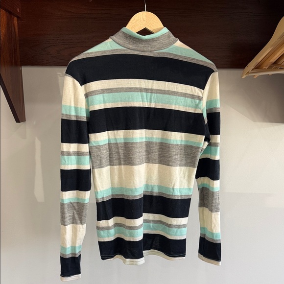 9-Helly Hansen Women's Striped Jersey - Dark Blue, Gray, White, and Turquoise - Picture 4 of 14